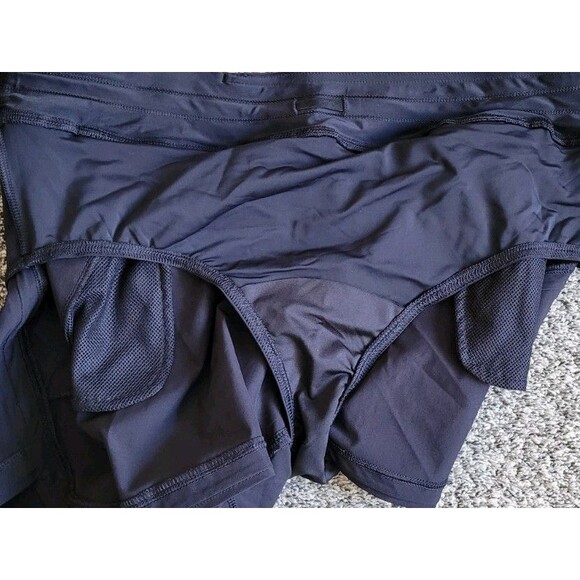 LANDS' END 3" Swim Shorts w/ Panty Black 16 Women's Solid Pockets S500 - Picture 5 of 6